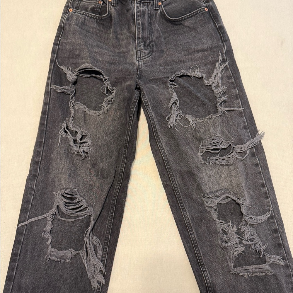 BDG Women's High Rise Distressed Gray Jeans